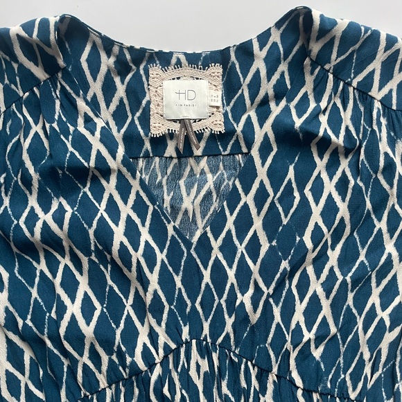 Anthropologie HD in Paris Blue and White Patterned Dress - Picture 4 of 9